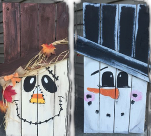 2 sided reversible Pallet Snowman/Scarecrow 10 X