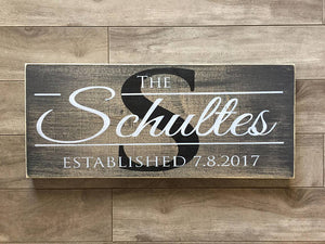Family Name Signs  12" X 24"