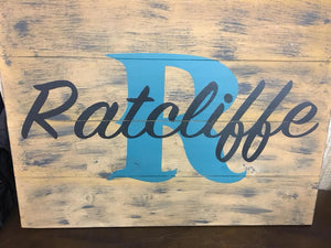 18 X 24 plank board family name signs